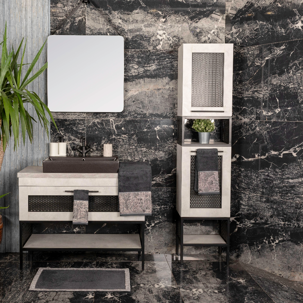 Goblen Koleksiyonu Micro Bambu, Antrasit Renk, Özel Paketli Havlu Seti