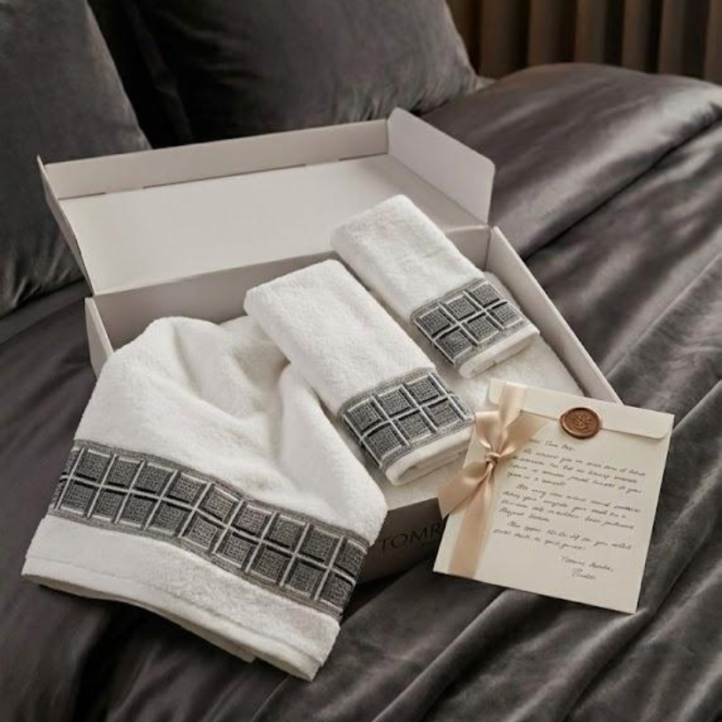 Tılsım Koleksiyonu Micro Bambu, Beyaz Renk, Özel Paketli Havlu Seti