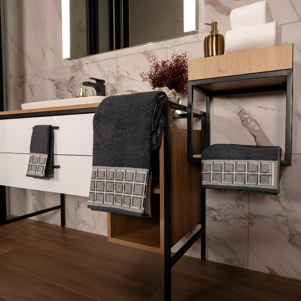 Tılsım Koleksiyonu Micro Bambu, Antrasit Renk, Özel Paketli Havlu Seti