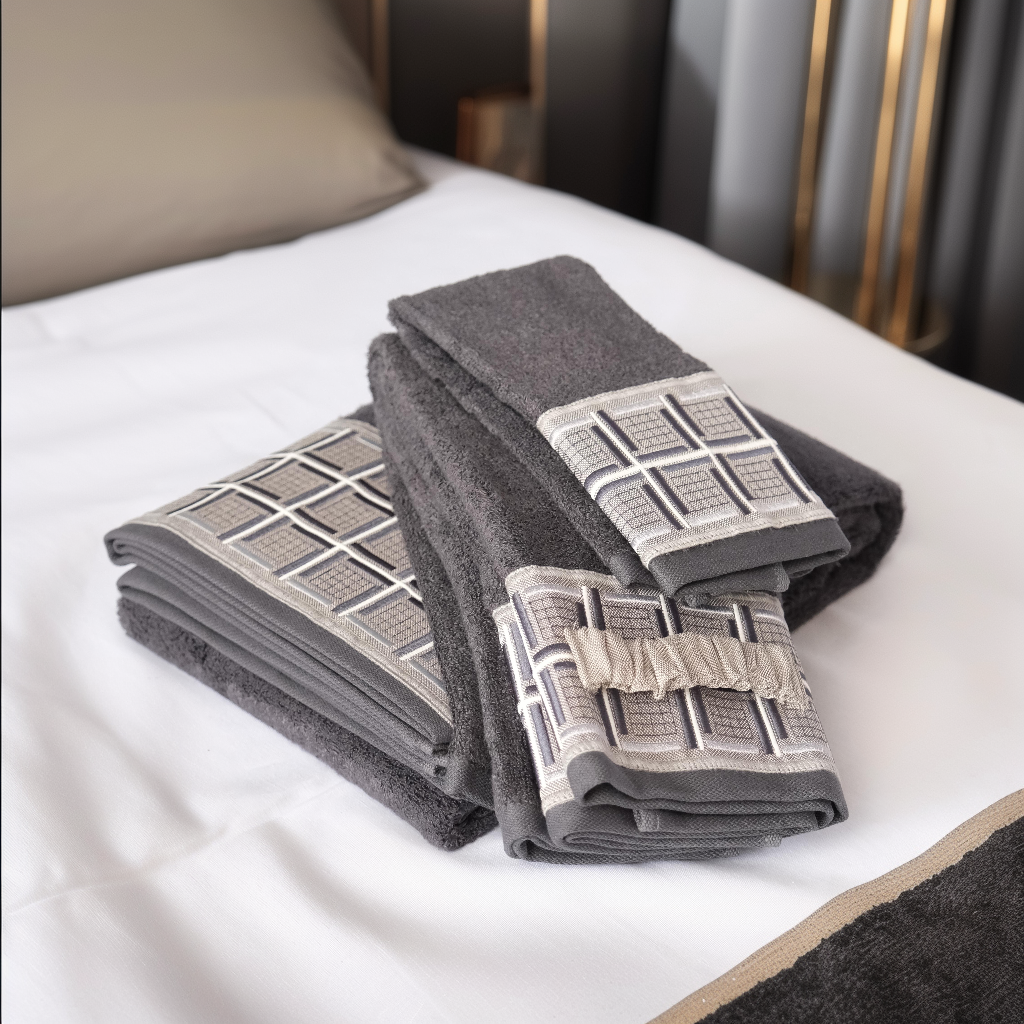 Tılsım Koleksiyonu Micro Bambu, Antrasit Renk, Özel Paketli Havlu Seti