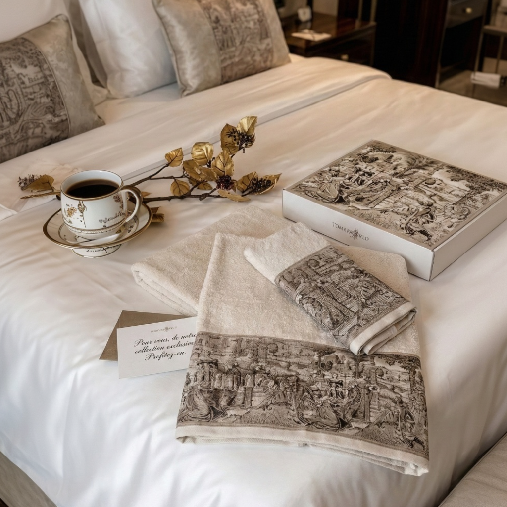 Goblen Koleksiyonu Micro Bambu, Vizon Renk, Özel Paketli Havlu Seti